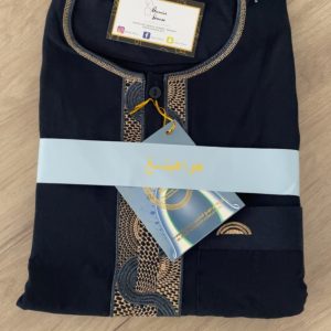 Qamis manche court Bleu marine