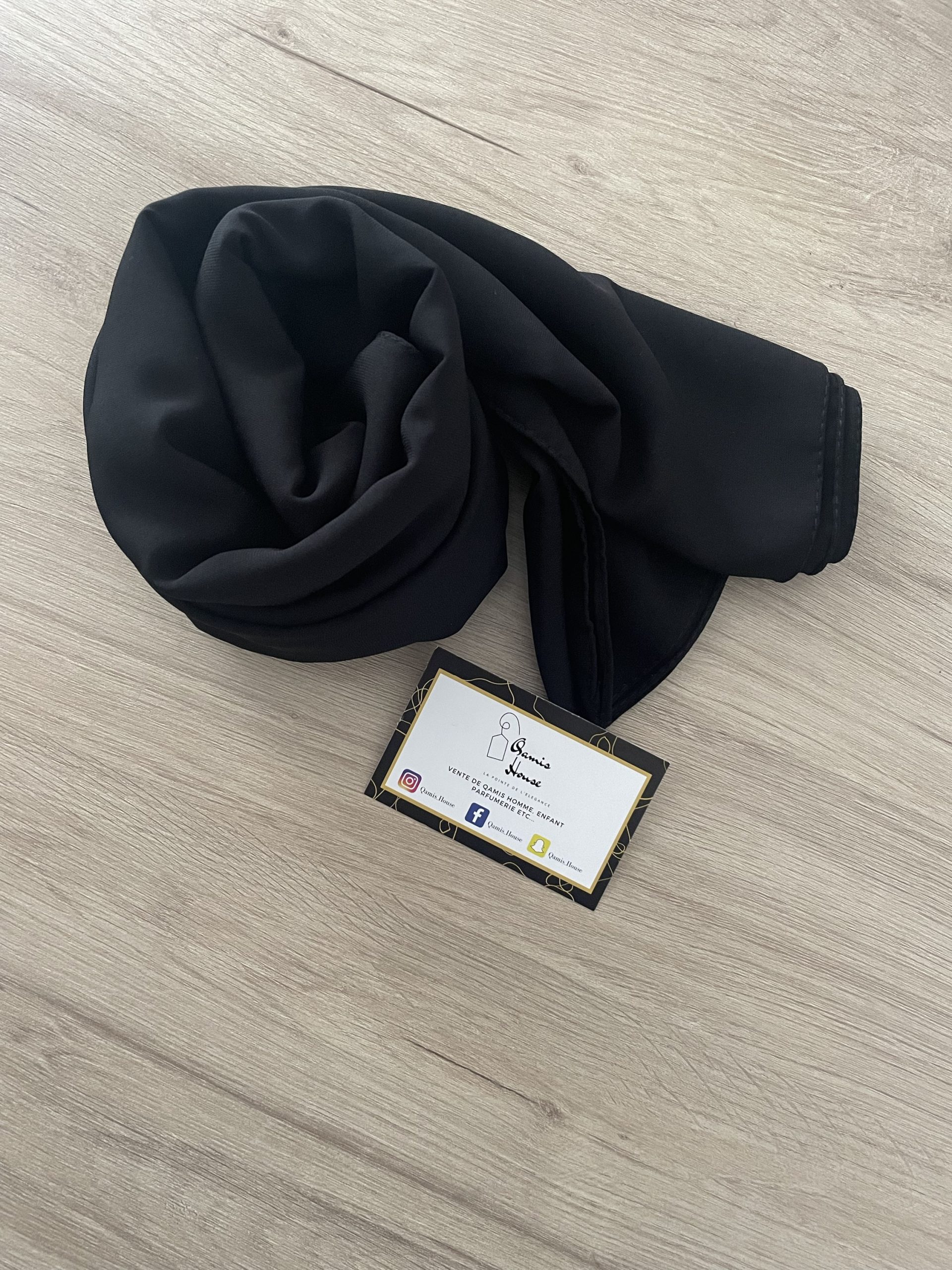 Hijab Soie de Medine Noir