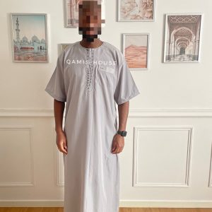 Qamis manche court Gris
