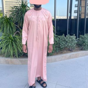 Qamis Émirati Satinée  Saumon