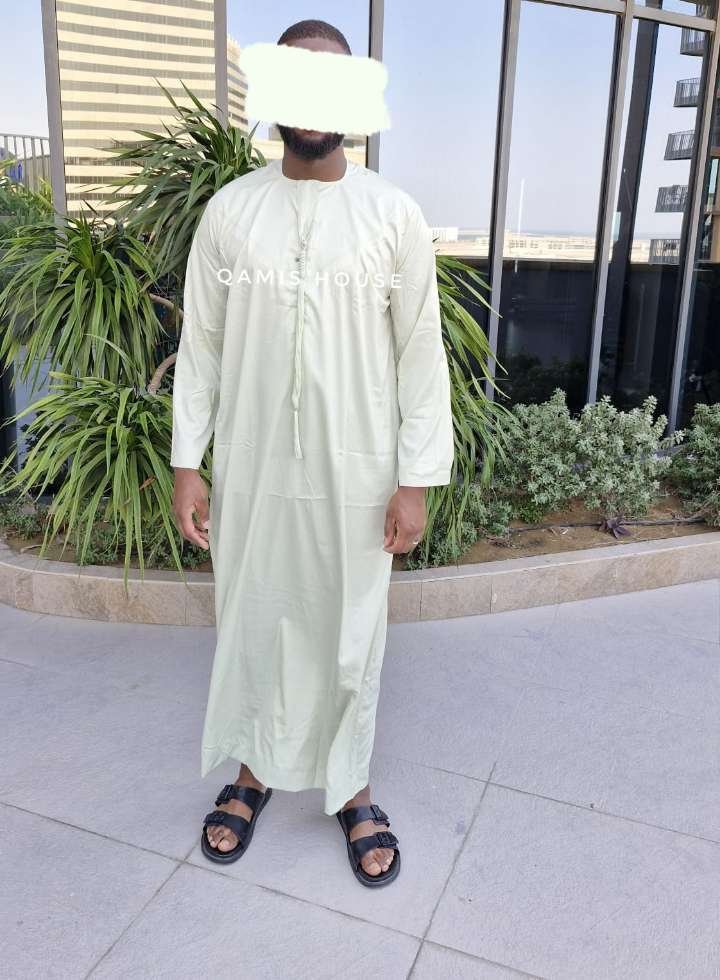 Qamis Émirati satinée vert d'eau