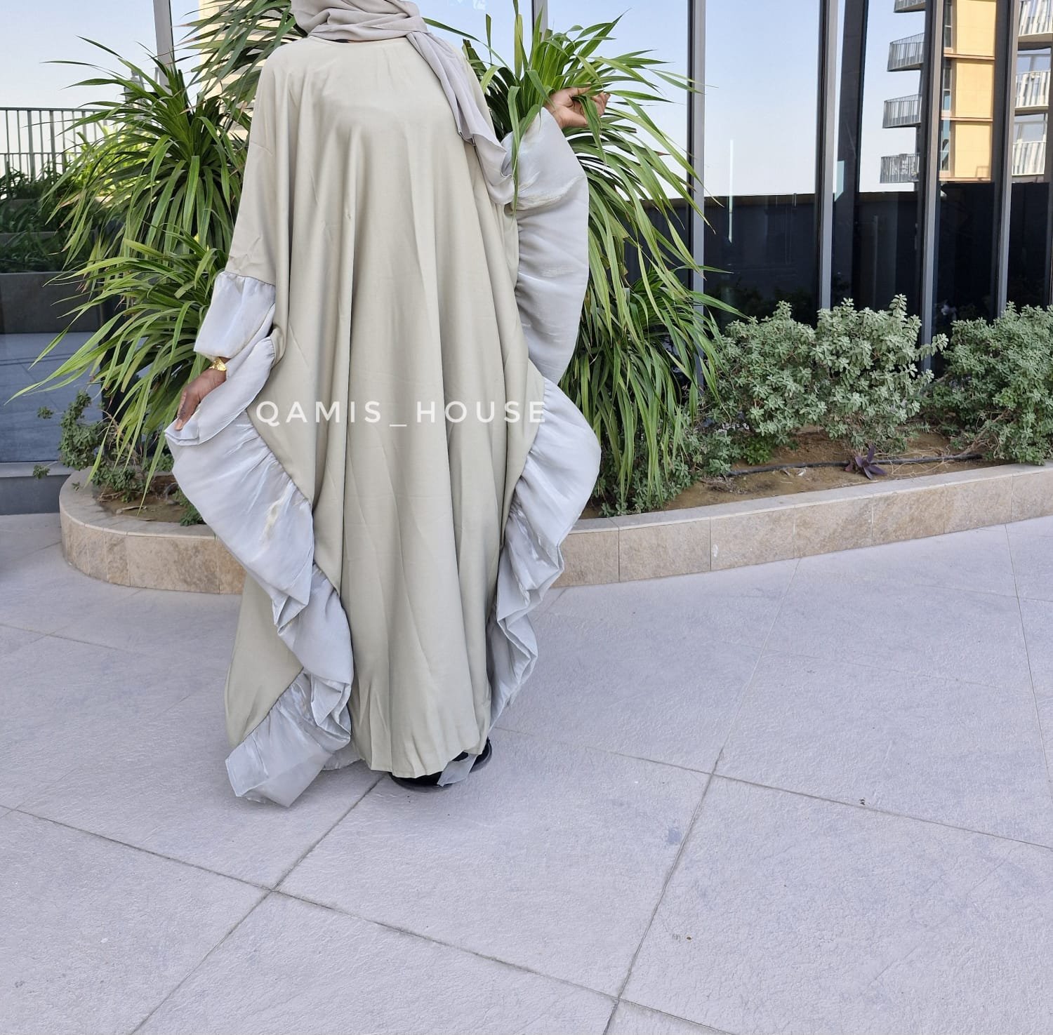 Abaya Aïyah Kaki Clair