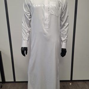 Qamis Col Chemise Blanc