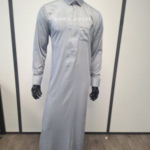 Qamis Col Chemise Gris