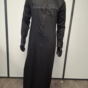 Qamis Col Chemise Noir